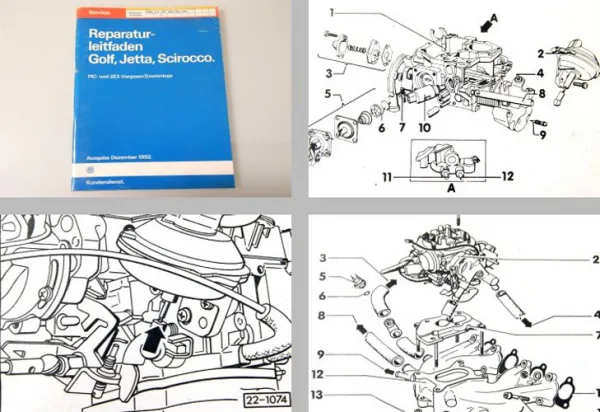 Reparaturleitfaden VW Golf 1 Scirocco Jetta PIC PICT 2E3 Vergaser Zündanlage