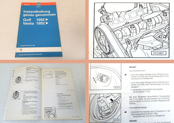 Reparaturleitfaden VW Golf 3 Vento Instandhaltung Service Werkstatthandbuch 1993