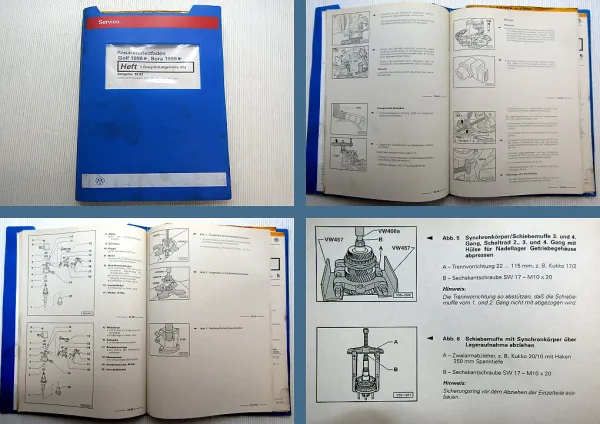Reparaturleitfaden VW Golf 4 1J VR5 V6 TDI GTI 5Gang Schaltgetriebe 02J Kupplung