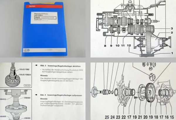 Reparaturleitfaden VW Golf 4 Typ 1J 5 Gang Getriebe 02K Reparaturanleitung 1999