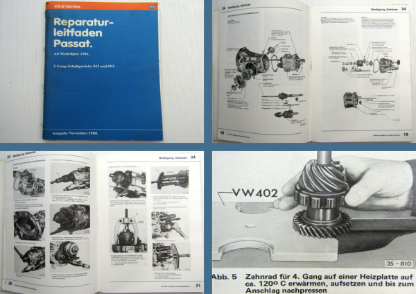 Reparaturleitfaden VW Passat 32B 5 Gang Getriebe 013 093 ab 81 Werkstatthandbuch