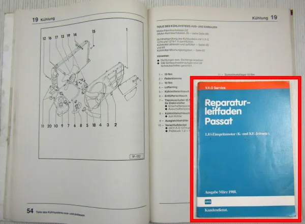 Reparaturleitfaden VW Passat B2 32B 1,8l Einspritzmotor JN DZ Werkstatthandbuch