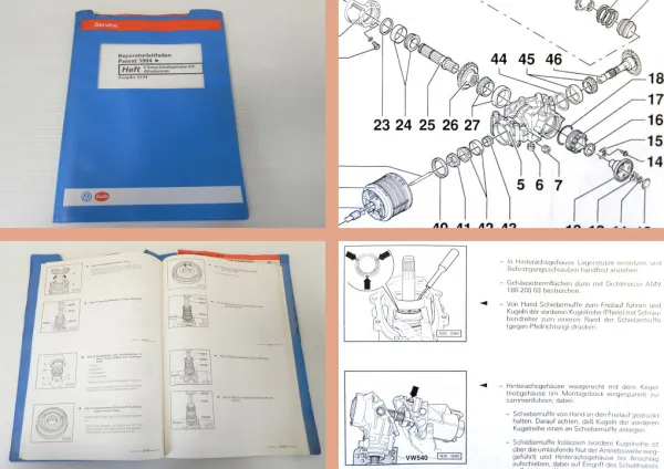Reparaturleitfaden VW Passat B4 3A 35i ab1994 5 Gang Schaltgetriebe 02C Allrad