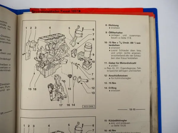 Reparaturleitfaden VW Passat B5 3B 1,9l TDI Motor Mechanik AJM ATJ Zylinderkopf