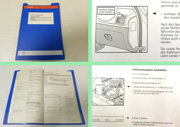 Reparaturleitfaden VW Passat B5 Karosserie Eigendiagnose Airbag Komfortsystem 97