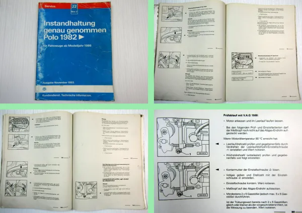 Reparaturleitfaden VW Polo 86C ab 1986 Instandhaltung Werkstatthandbuch 1993