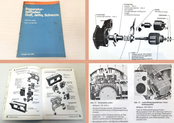 Reparaturleitfaden VW Scirocco ab 1981 Elektrische Anlage Werkstatthandbuch