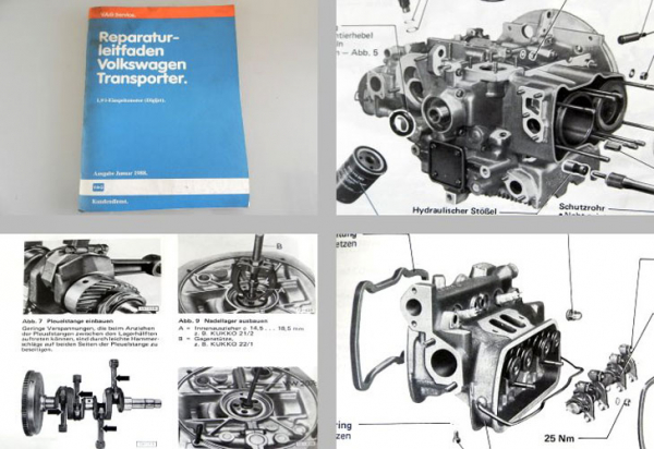 Reparaturleitfaden VW T3 Bus Werkstatthandbuch 1,9l Motor Digijet GW DH