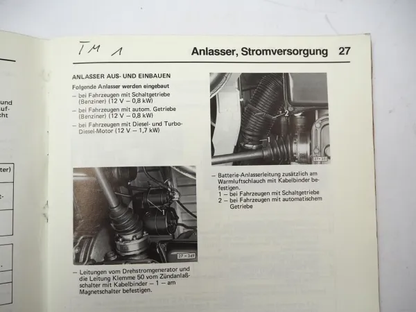 Reparaturleitfaden VW T3 Bus Werkstatthandbuch Elektrische Anlage Elektrik 1991 #1