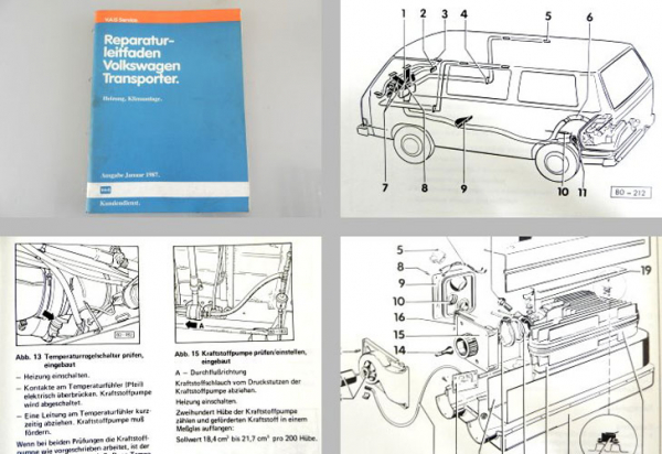 Reparaturleitfaden VW T3 Joker syncro Werkstatthandbuch Transporter Heizung
