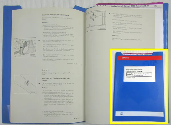 Reparaturleitfaden VW T4 Transporter Radio Telefon Navigation ab 1998 Stand 1999
