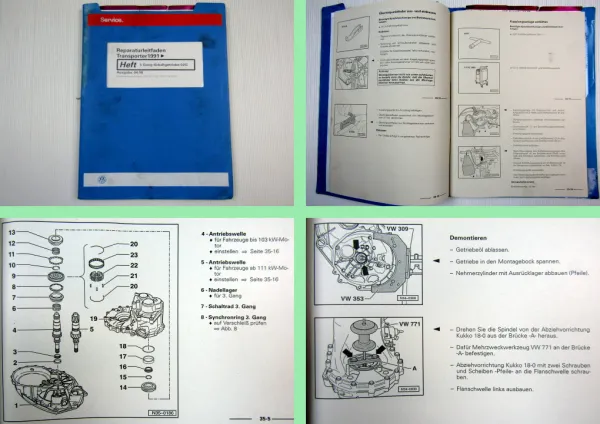 Reparaturleitfaden VW T4 Werkstatthandbuch 5-Gang Getriebe AFK AFL EEZ DXZ DYA