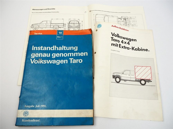 Reparaturleitfaden VW Taro Instandhaltung Inspektion Ölwechsel 2Y 4Y 2L 22R 1991