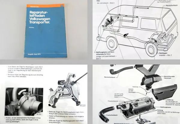 Reparaturleitfaden VW Transporter T3 Bus Heizung Lüftung 1979