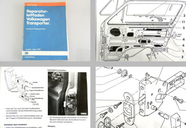 Reparaturleitfaden VW Transporter T3 Werkstatthandbuch Karosserie Montage 1987