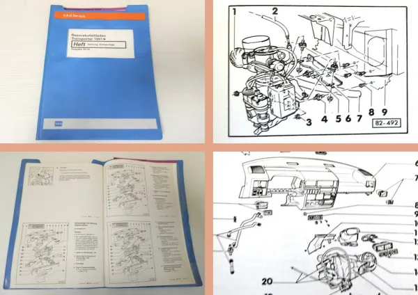 Reparaturleitfaden VW Transporter T4 Werkstatthandbuch Heizung Klimaanlage 1992