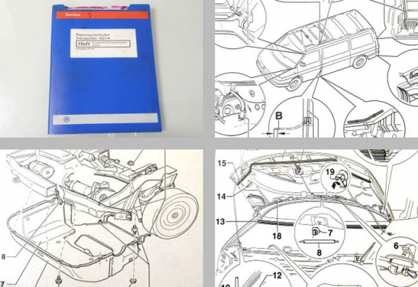 Reparaturleitfaden VW Transporter T4 Werkstatthandbuch Karosserie außen 2000