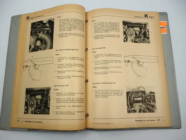 Reparaturleitfaden VW Typ 1 2 Käfer T2 Bus Kraftstoffanlage 1973 Werkstatthandbuch