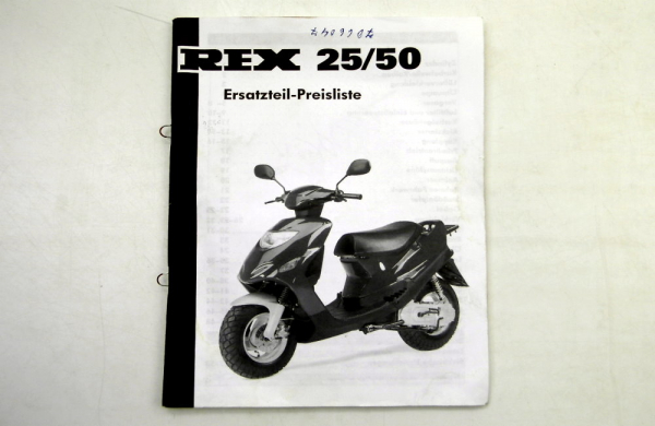 REX 25 50 Motorroller Ersatzteilliste Preisliste Ersatzteilkatalog 2002