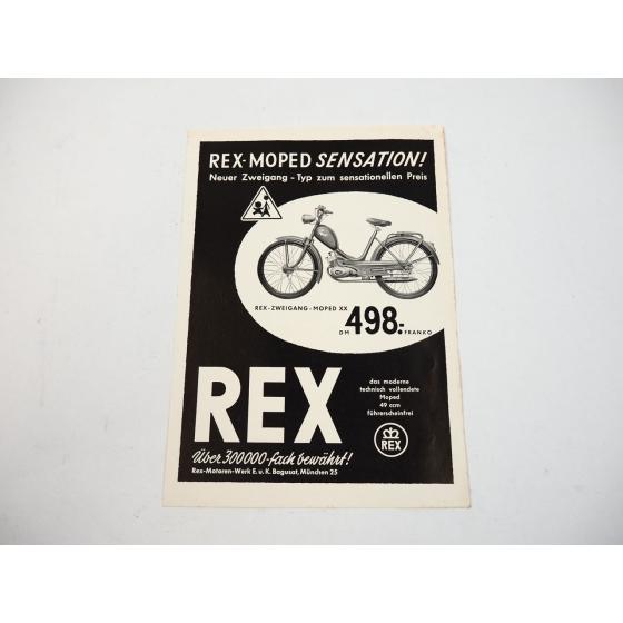 Rex Zweigang Moped XX 49 ccm Prospekt ca.1950er Jahre