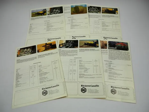 Rivierre Casalis Hochdruck u. Rundballen Aufsammelpressen Prospektmappe ca. 1980