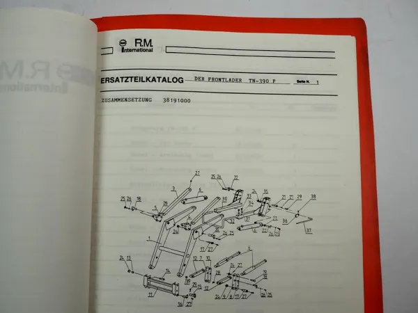 R.M. International TN-390P Frontlader Betriebsanleitung Ersatzteilliste