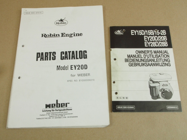 robin Engine EY15D EY20D EY28D Betriebsanleitung und Parts List zB für Weber