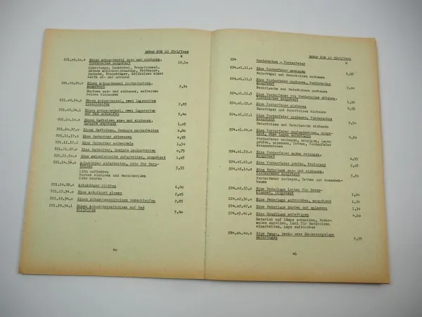 Robur LO 2501 3000 Bus Instandhaltung Reparatur Richtzeiten Preisliste 1977 DDR