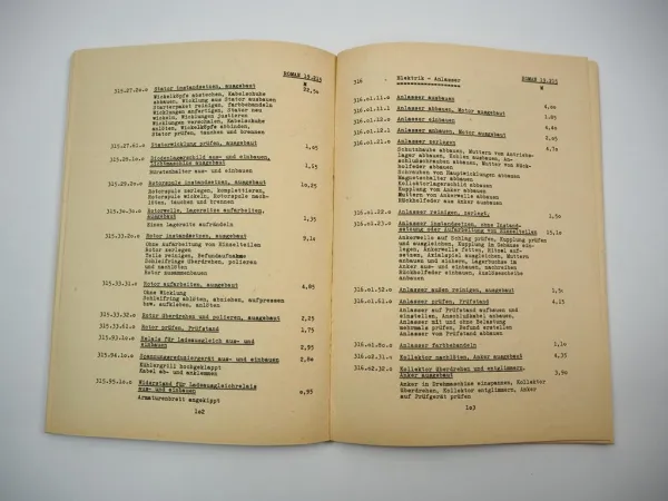 Roman 19.215 DFK LKW Instandhaltung Reparatur Richtzeiten Preisliste 1981 DDR