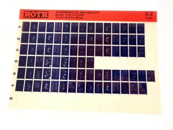 Roth Toro Gartengeräte 1984 - 1991 Ersatzteillisten Microfiches