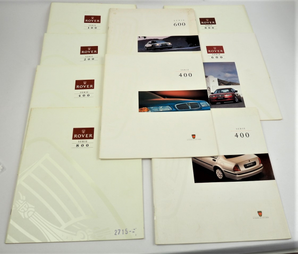 Rover 100 200 400 600 800 9x Prospekt technische Daten 1992 - 1996