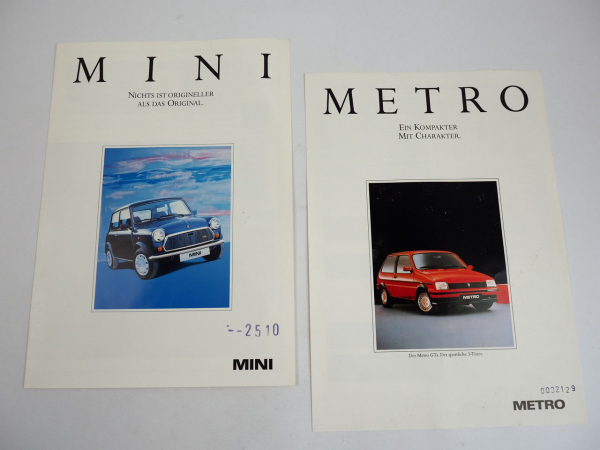 Rover Mini Metro Technische Daten Farben Ausstattung 2x Prospekt 1990