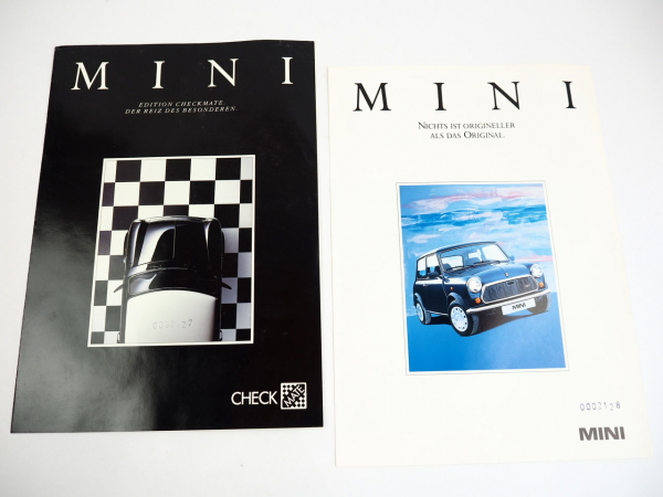 Rover Mini und Mini Sondermodell Checkmate 2x Prospekt 1990