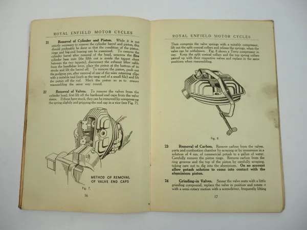 Royal Enfield G J J2 OHV Motorcycle Instruction Book Bedienungsanleitung 1949