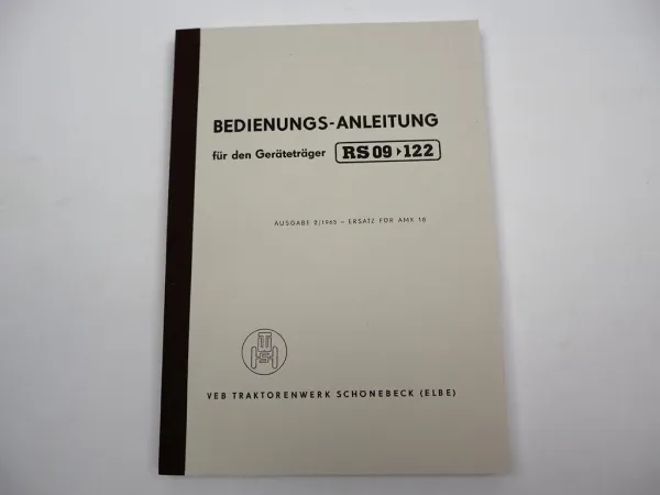 RS 09 / GT 122 Geräteträger Bedienungsanleitung 2/1965