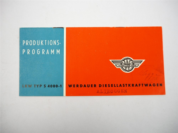 S4000-1 LKW Gesamtprogramm Prospekt VEB Ernst Grube Werdau 1962