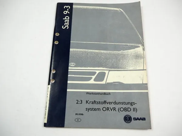 Saab 9-3 1998 ORVR OBD II Reparaturanleitung Werkstatthandbuch