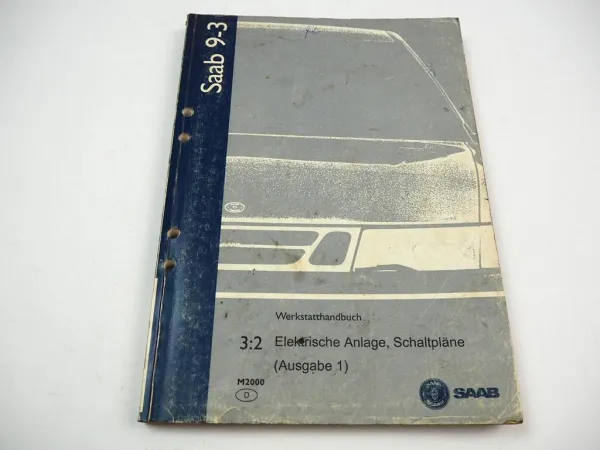 Saab 9-3 2000 ink Cabriolet Elektrische Schaltpläne Ausg 1 Werkstatthandbuch