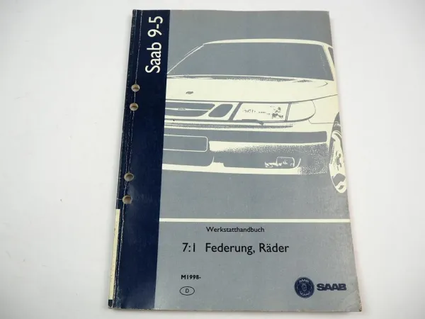 Saab 9-5 1998 Federung Rad Aufhängung Nabe Werkstatthandbuch Reparaturanleitung