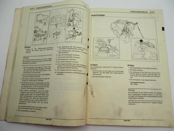 Saab 900 Schaltgetriebe Kupplung Reparaturanleitung bis 1994 Werkstatthandbuch