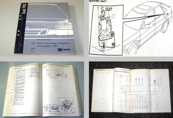 Saab 900 Werkstatthandbuch Elektrische Anlage und Schaltpläne Modelljahr 1996