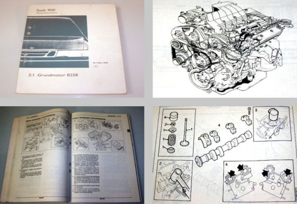 Saab 900 Werkstatthandbuch Grund Motor B258 6 Zylinder V Modell 1994 1995