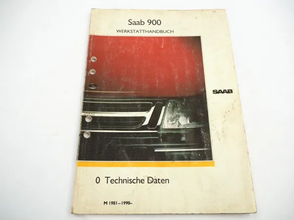 Saab 900 YS3A 1981 - 1990 technische Daten Anzugsdrehmomente Werkstatthandbuch