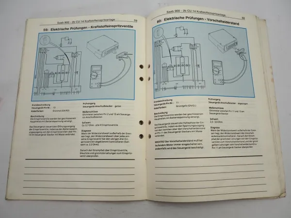 Saab 900 YS3A 1990 CU 14 Kraftstoffeinspritzung Service Schulung Arbeitsheft