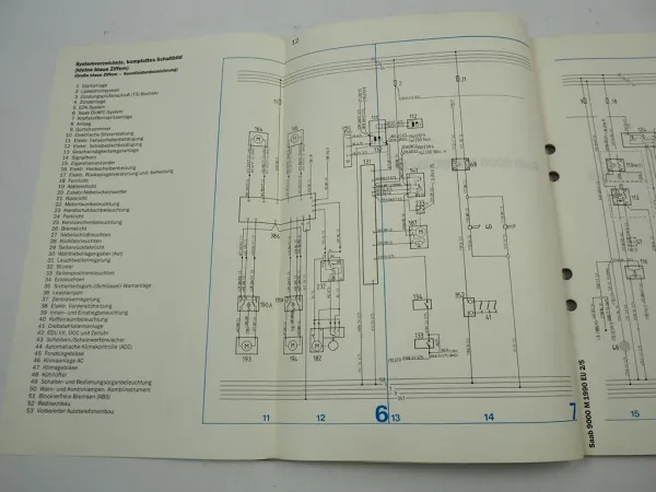 Saab 9000 1990 Elektrische Anlage EU US Übersichts Schaltpläne Werkstatthandbuch
