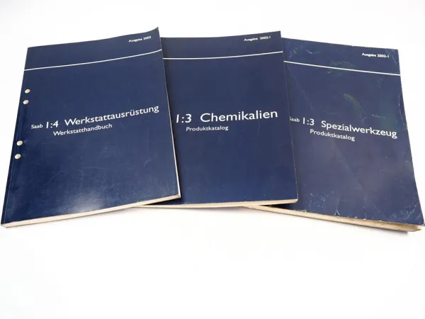 Saab 9000 900 9-3 9-5 2002 Werkstattausrüstung Spezialwerkzeug Chemikalien Produktkataloge