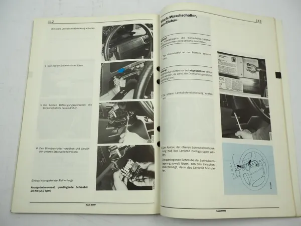 Saab 9000 ab 1988 Airbag SRS Fehlersuche Werkstatthandbuch Reparaturanleitung