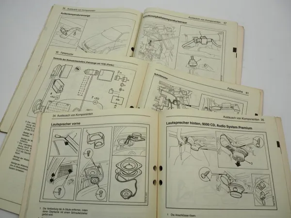 Saab 9000 ab 1995 Werkstatthandbuch Audio Tempomat Bordcomputer EDU Steuergerät