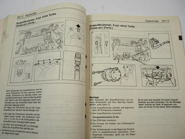 Saab 9000 Abgasanlage Kühlsystem Turbosyst. Reparaturanleitung Werkstatthandbuch