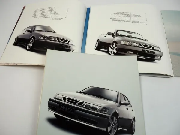 Saab 93 und Cabriolet SE Aero 2.0 2.2 TiD Turbo 3x Prospekt 2002 Broschüre